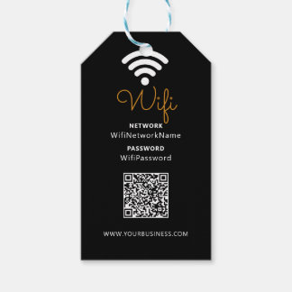 Etiquetas Para Regalos Contraseña Wifi Empresarial Promocional en Blanco