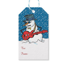 Cool Snowman tocando una guitarra