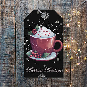 Etiquetas Para Regalos Copa de navidades de chocolate caliente