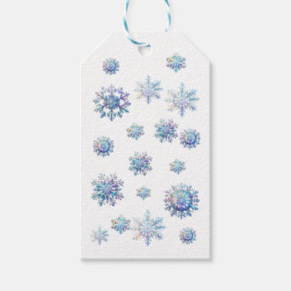 Etiquetas Para Regalos Copo de Nieve Brillante
