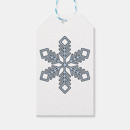 Etiquetas Para Regalos Copo de Nieve Brillante - Ramas Azul Bebé