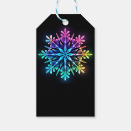 Etiquetas Para Regalos Copo de nieve de fiesta de invierno de color ombre