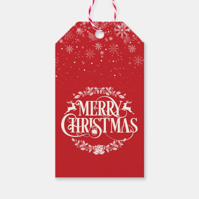 Etiquetas Para Regalos Copos de Navidad (Anverso)