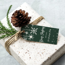Etiquetas Para Regalos Copos de nieve blancos elegantes navidades de aleg