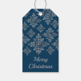 Etiquetas Para Regalos Copos de nieve de papel de aluminio gris falso sob