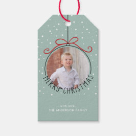 Etiquetas Para Regalos Copos de nieve en verde pastel | Navidades fotográ