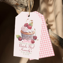 Etiquetas Para Regalos Coquette Aesthetic Pink Bow Cherry Cake Fancy Chic