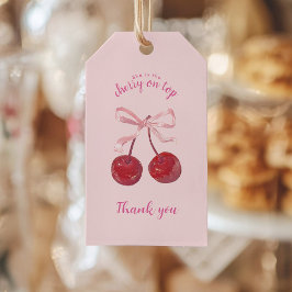 Etiquetas Para Regalos Coquette Cherry en Top Baby Shower