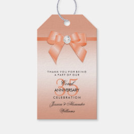 Etiquetas Para Regalos Coral Bow & Ribbon 35° Aniversario Boda