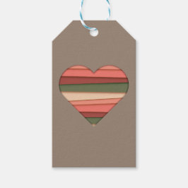 Etiquetas Para Regalos Corazón Amor Rayado Día de San Valentín