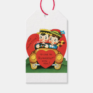 Etiquetas Para Regalos Corazón antiguo de la Pareja de San Valentín