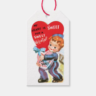 Etiquetas Para Regalos Corazón antiguo de San Valentín