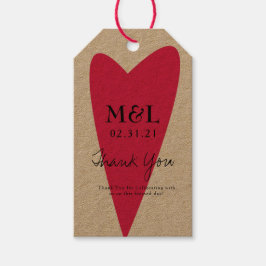 Etiquetas Para Regalos Corazón audaz Boda amigable con el eco