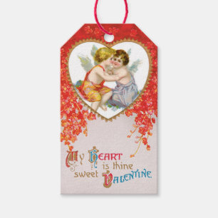 Etiquetas Para Regalos Corazón cupido de San Valentín antiguo