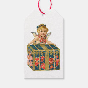 Etiquetas Para Regalos Corazón cupido de San Valentín antiguo