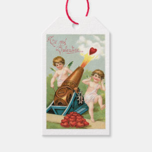 Etiquetas Para Regalos Corazón cupido de San Valentín antiguo
