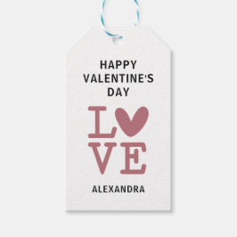 Etiquetas Para Regalos Corazón de amor rosa antiguo y blanco regalo perso