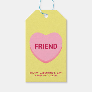 Etiquetas Para Regalos Corazón de la conversación amarilla rosa de los am