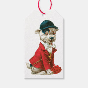Etiquetas Para Regalos Corazón de perro de San Valentín antiguo