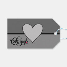 Corazón Gris y Negro de Amor Te Amo Fiesta de Boda