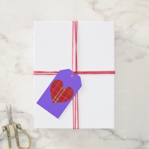 Etiquetas Para Regalos Corazón rojizo de Flannel