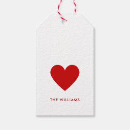 Etiquetas Para Regalos Corazón Rojo Mínimo Amor Simple Moderno Personaliz