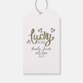 Etiquetas Para Regalos Corazones Afortunados en el Amor Ducha de Novia