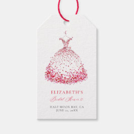 Etiquetas Para Regalos Corazones de San Valentín Lazo de Vestido Elegante