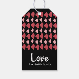 Etiquetas Para Regalos Corazones Dibujados a Mano Día de San Valentín Neg