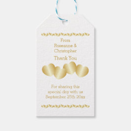 Etiquetas Para Regalos Corazones Diseñan Boda de color dorado