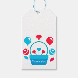 Etiquetas Para Regalos Corazones, globos y cesta del corazón