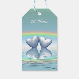 Etiquetas Para Regalos Corazones Platinum de 70 años