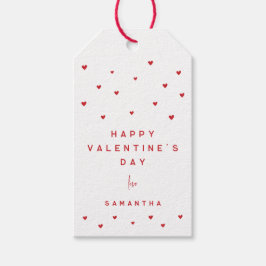 Etiquetas Para Regalos Corazones rojos Feliz día de San Valentín
