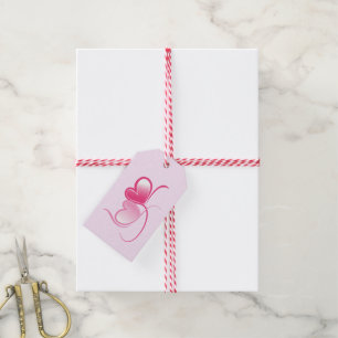 Etiquetas Para Regalos Corazones rosados entrelazados