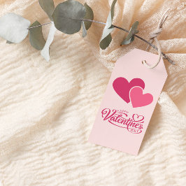 Etiquetas Para Regalos Corazones rosados Feliz Día de San Valentín