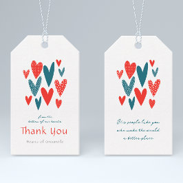 Etiquetas Para Regalos Corazones Verde azulados Rojo