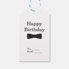 Etiquetas Para Regalos Corbata de lazo negro y blanco Cumpleaños número u