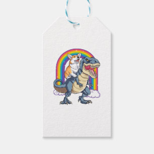 Etiquetas Para Regalos Corgi Riendo Dinosaur T rex Shirt Funny Rainbow Do