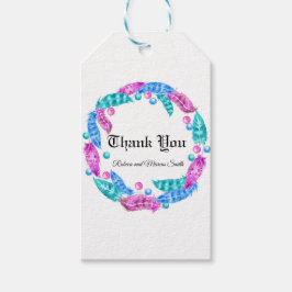 Etiquetas Para Regalos Corona boho florecente, elegancia de colores vívid