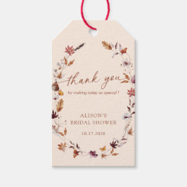 Etiquetas Para Regalos Corona de hoja de terracota de otoño Bridal Shower