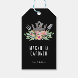 Etiquetas Para Regalos Corona de jardinería Boho Chic Acuarela Herramient