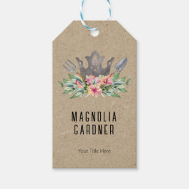 Etiquetas Para Regalos Corona de jardinería Boho Chic Acuarela Herramient
