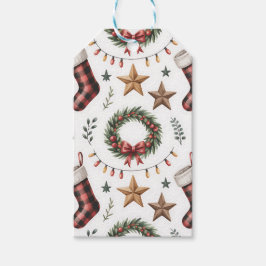 ETIQUETAS PARA REGALOS CORONA DE NAVIDAD CALCETINES ESTRELLAS LUCES