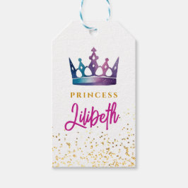 Etiquetas Para Regalos Corona de tiara morada rosa linda para niñas acuar