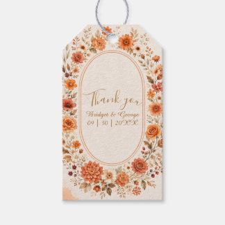Etiquetas Para Regalos Corona floral nupcial de naranja intenso  