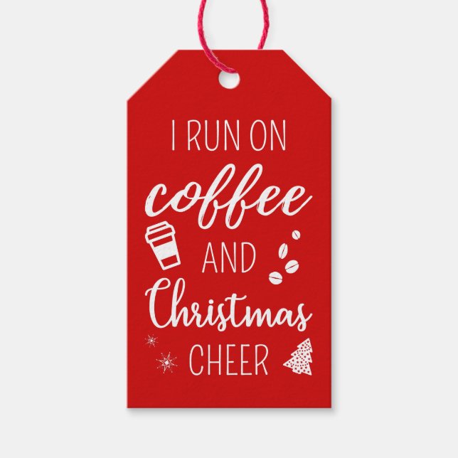 Etiquetas Para Regalos Corro En Café Y Los Navidades Saludan (Anverso)