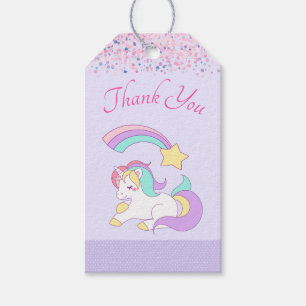 Etiquetas Para Regalos Corta Unicornio con colorida estrella de tiro grac