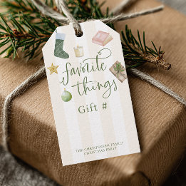 Etiquetas Para Regalos Cosas favoritas para el intercambio de regalos