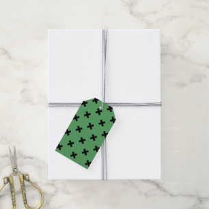 Etiquetas Para Regalos Costillas de cruz negra en verde