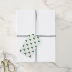 Etiquetas Para Regalos Costillas de cruz verde sobre blanco